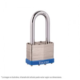 Toledo Locks - Candado Laminado 50 MM Cuello Largo L50L - HTDL50L